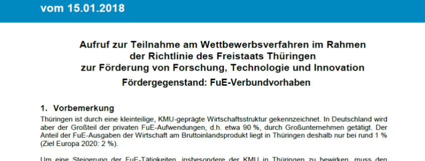 FuE-Verbundvorhaben vom Freistaat Thüringen